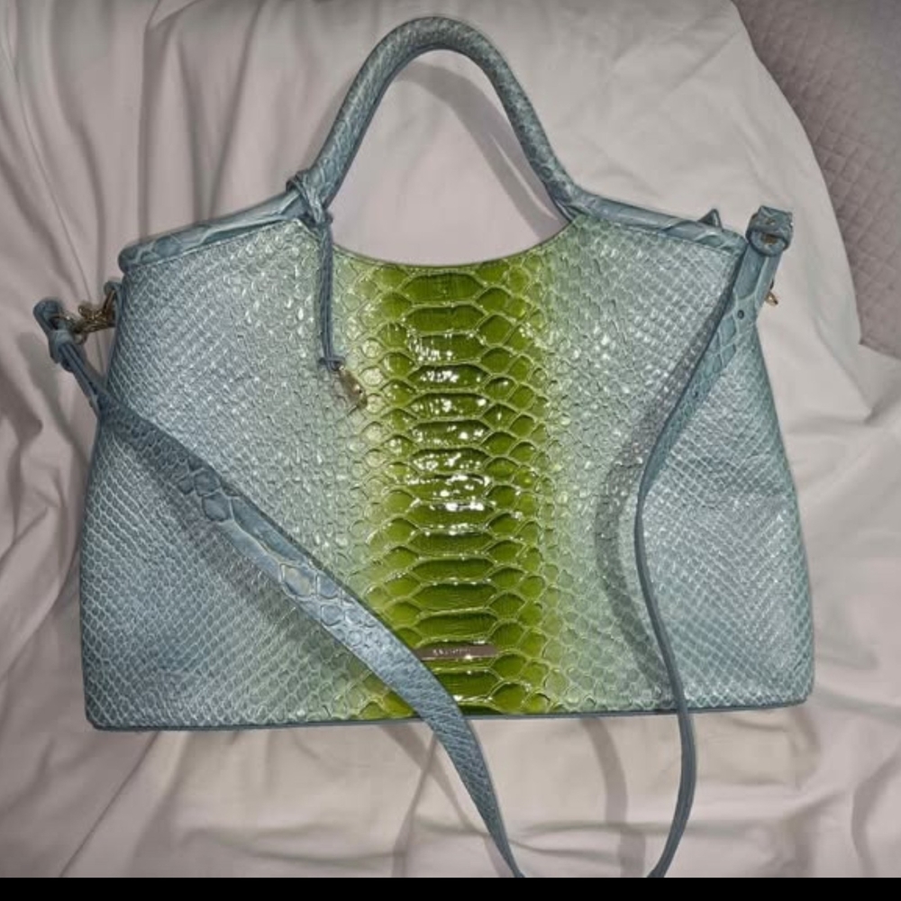 Brahmin Blue and Green Shoulder Bag